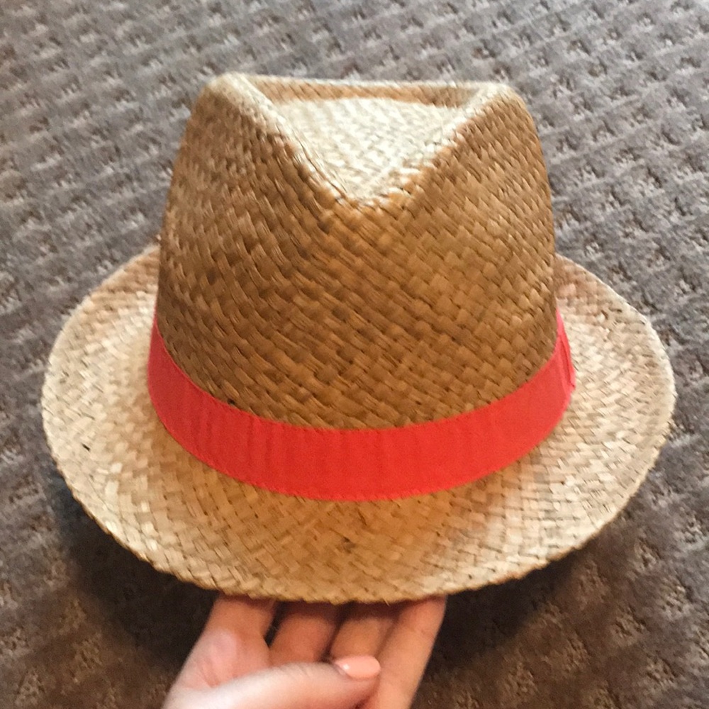 Orange and tan fedora